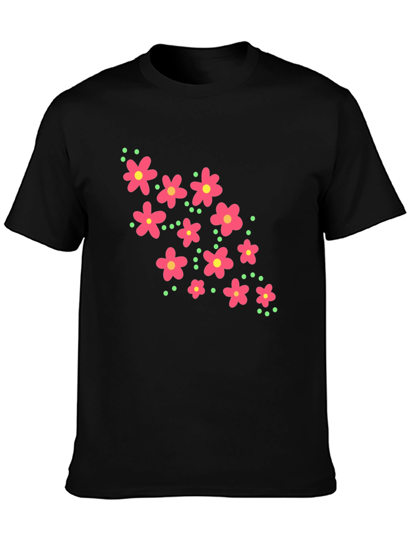 Floral Graphic Black T-Shirt