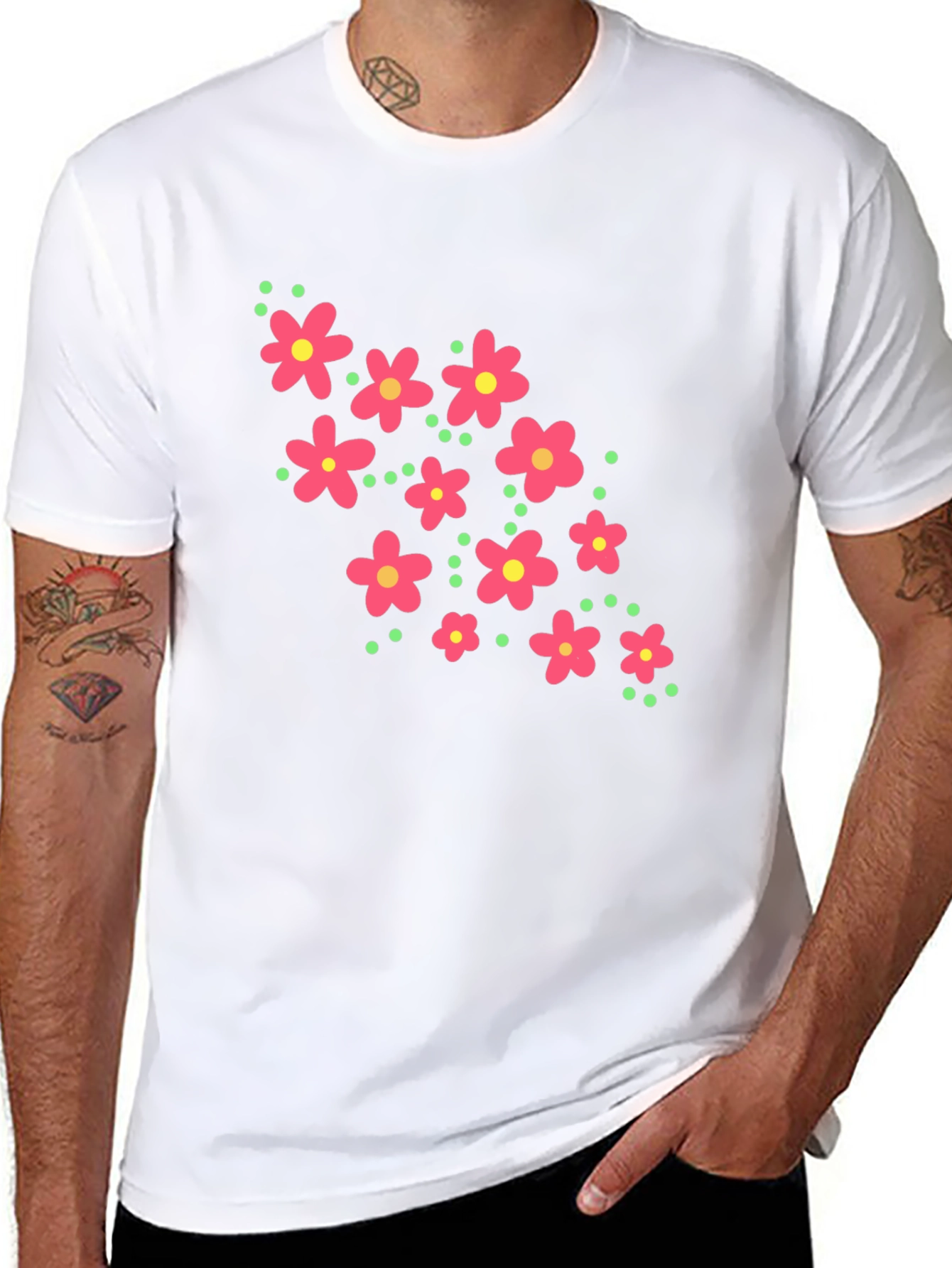 Floral Graphic Black T-Shirt