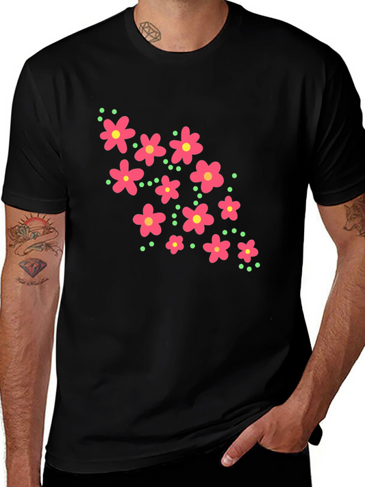 Floral Graphic Black T-Shirt