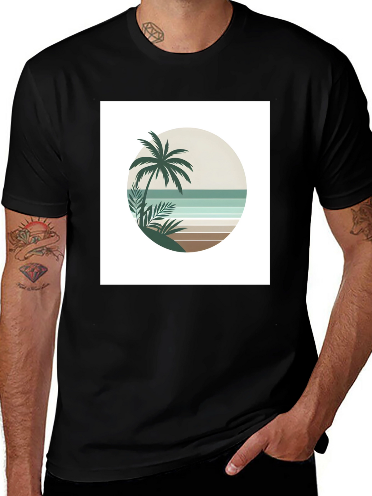 Retro Palm Tree Beach T-Shirt