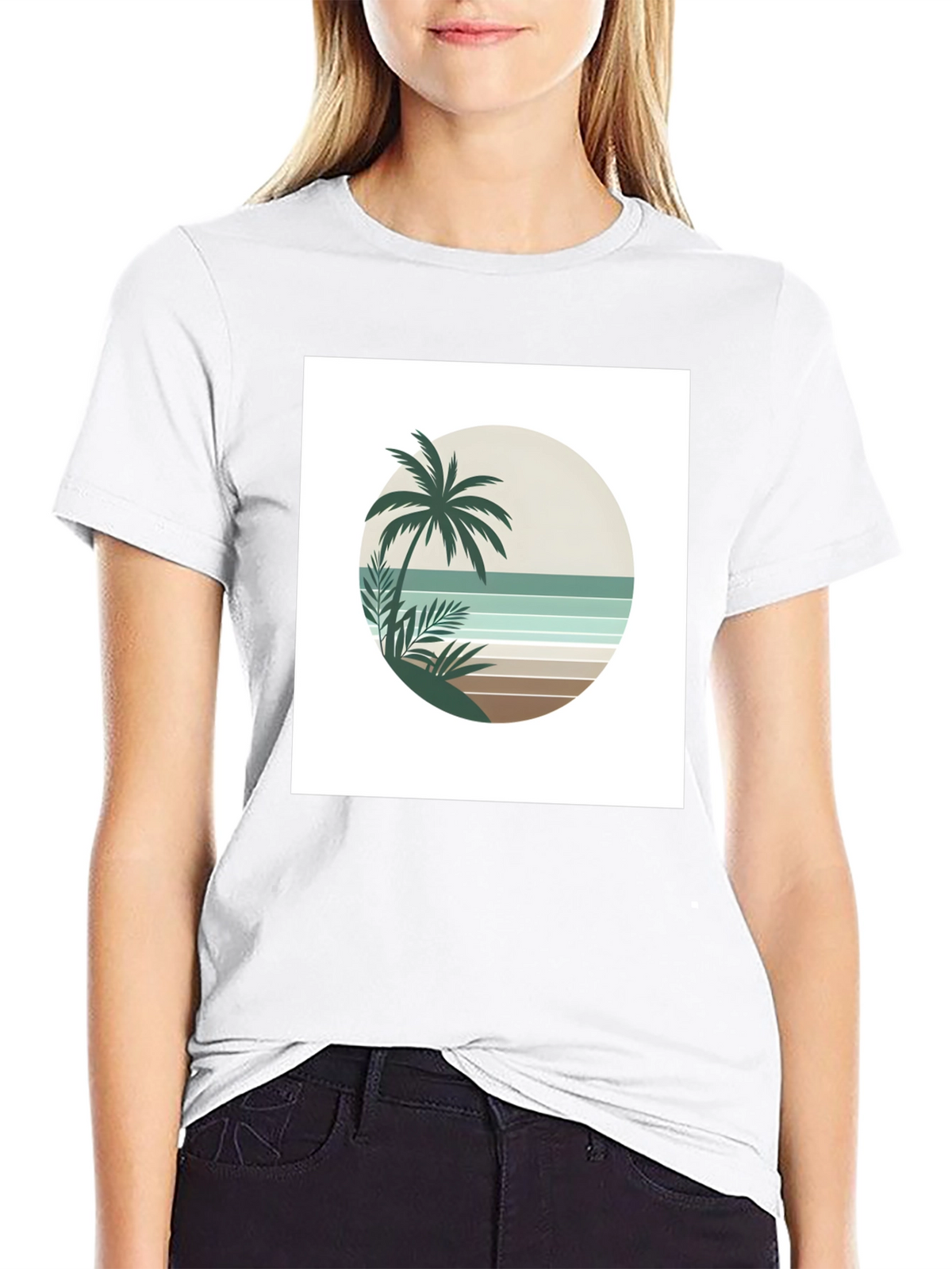 Retro Palm Tree Beach T-Shirt
