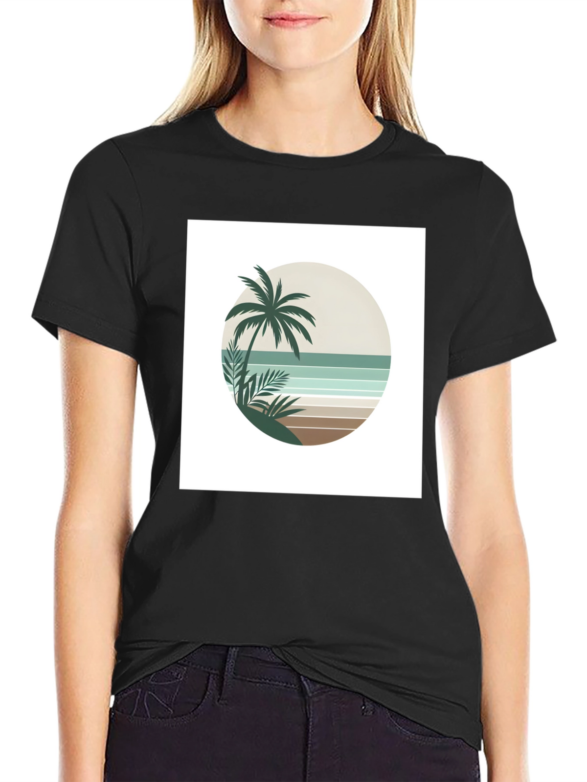 Retro Palm Tree Beach T-Shirt