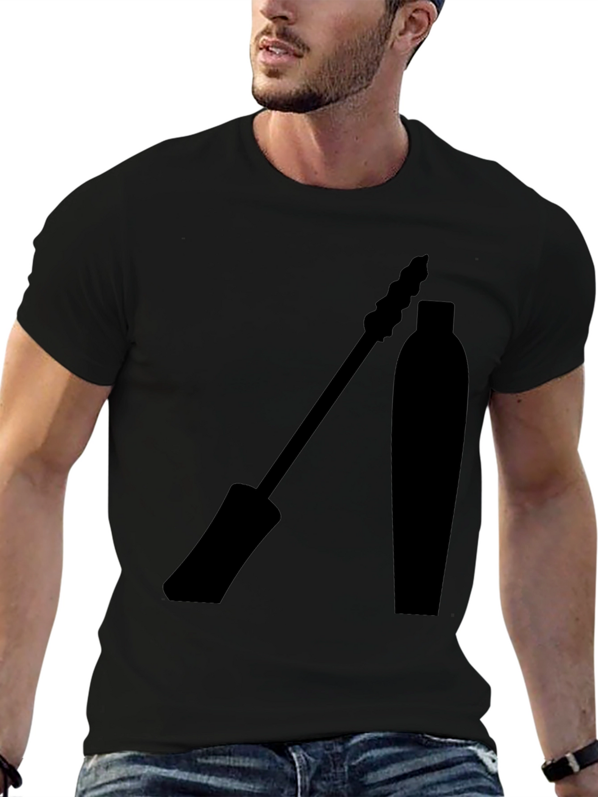 Mascara Graphic Tee - Stylish Eyelash Design T-Shirt