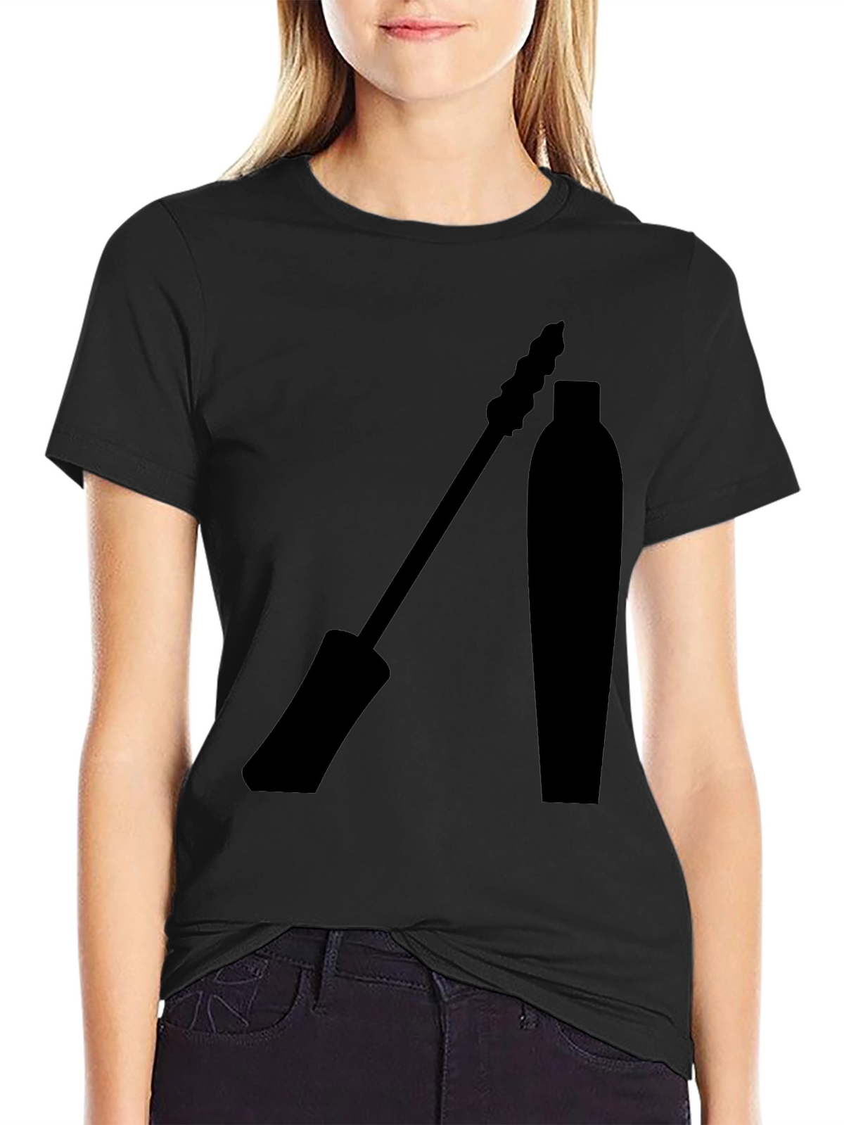 Mascara Graphic Tee - Stylish Eyelash Design T-Shirt