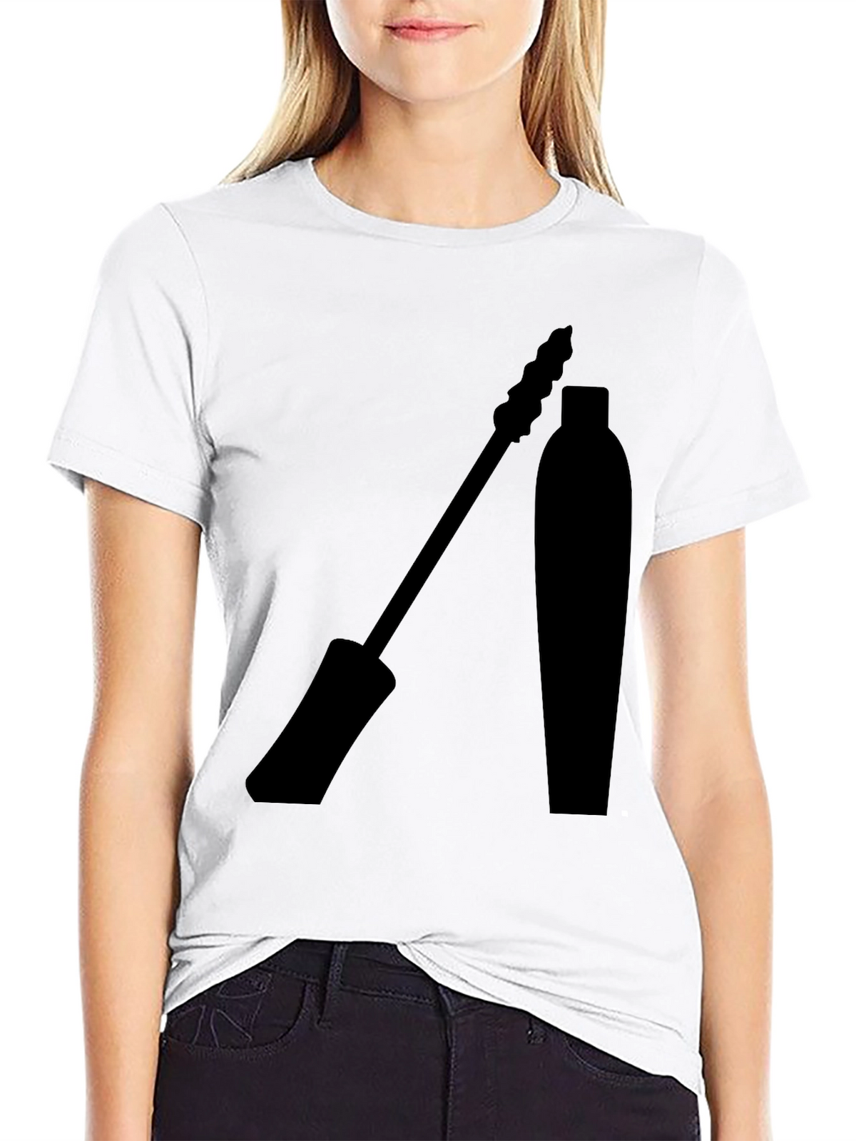 Mascara Graphic Tee - Stylish Eyelash Design T-Shirt