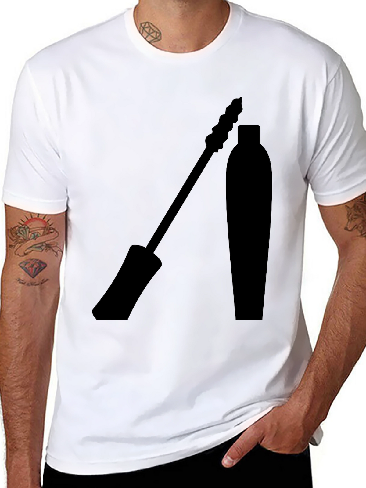 Mascara Graphic Tee - Stylish Eyelash Design T-Shirt