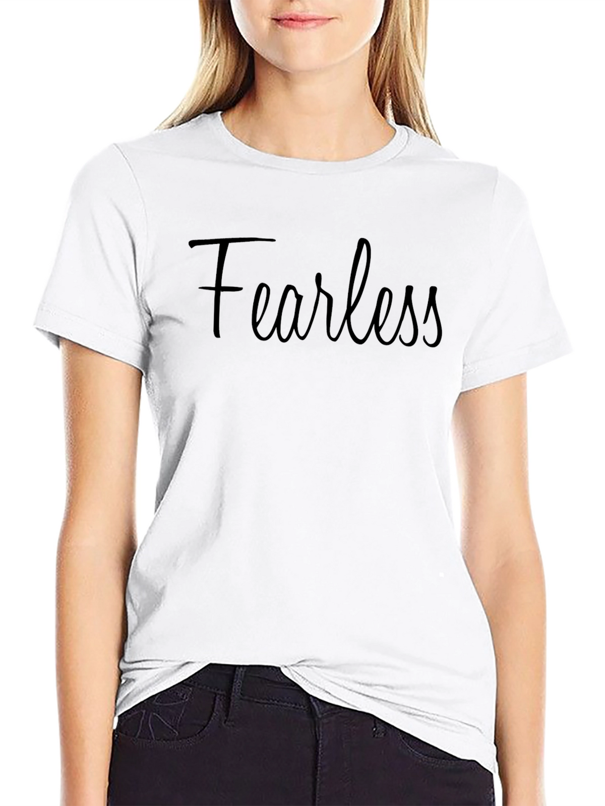 Fearless Black Cotton T-Shirt