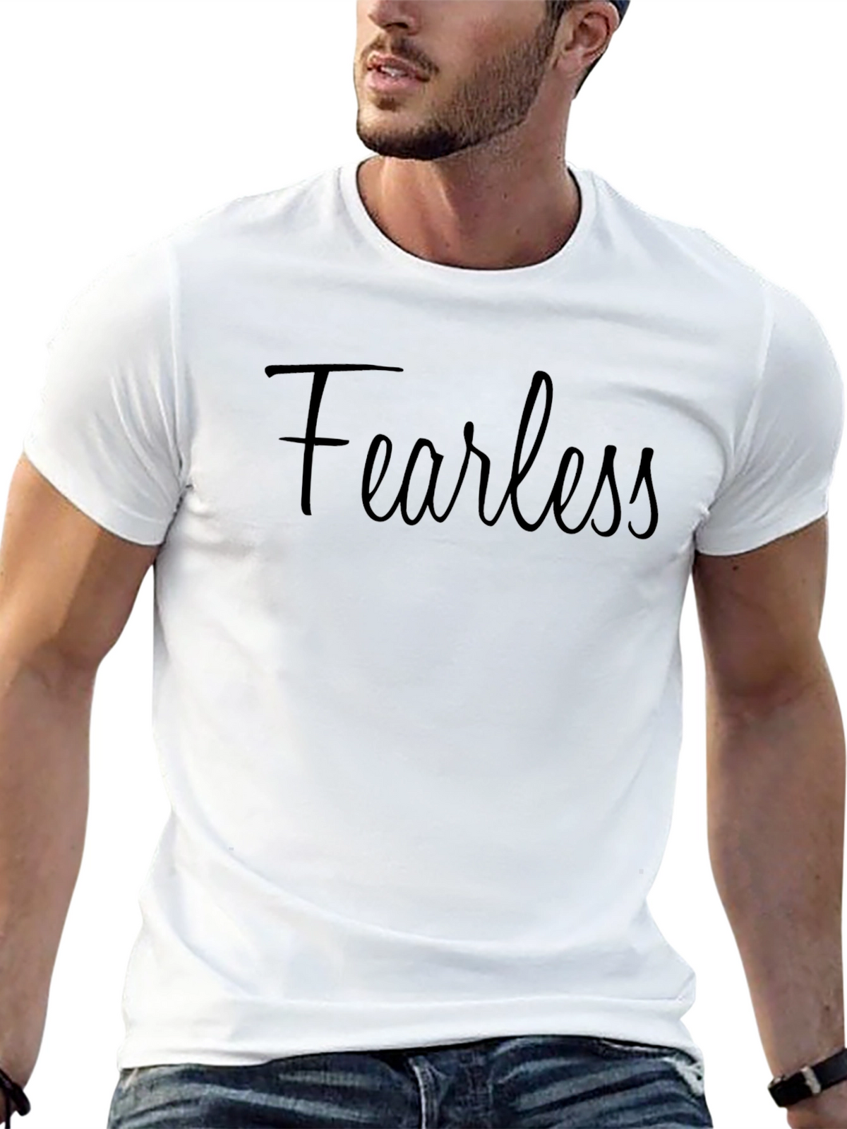 Fearless Black Cotton T-Shirt