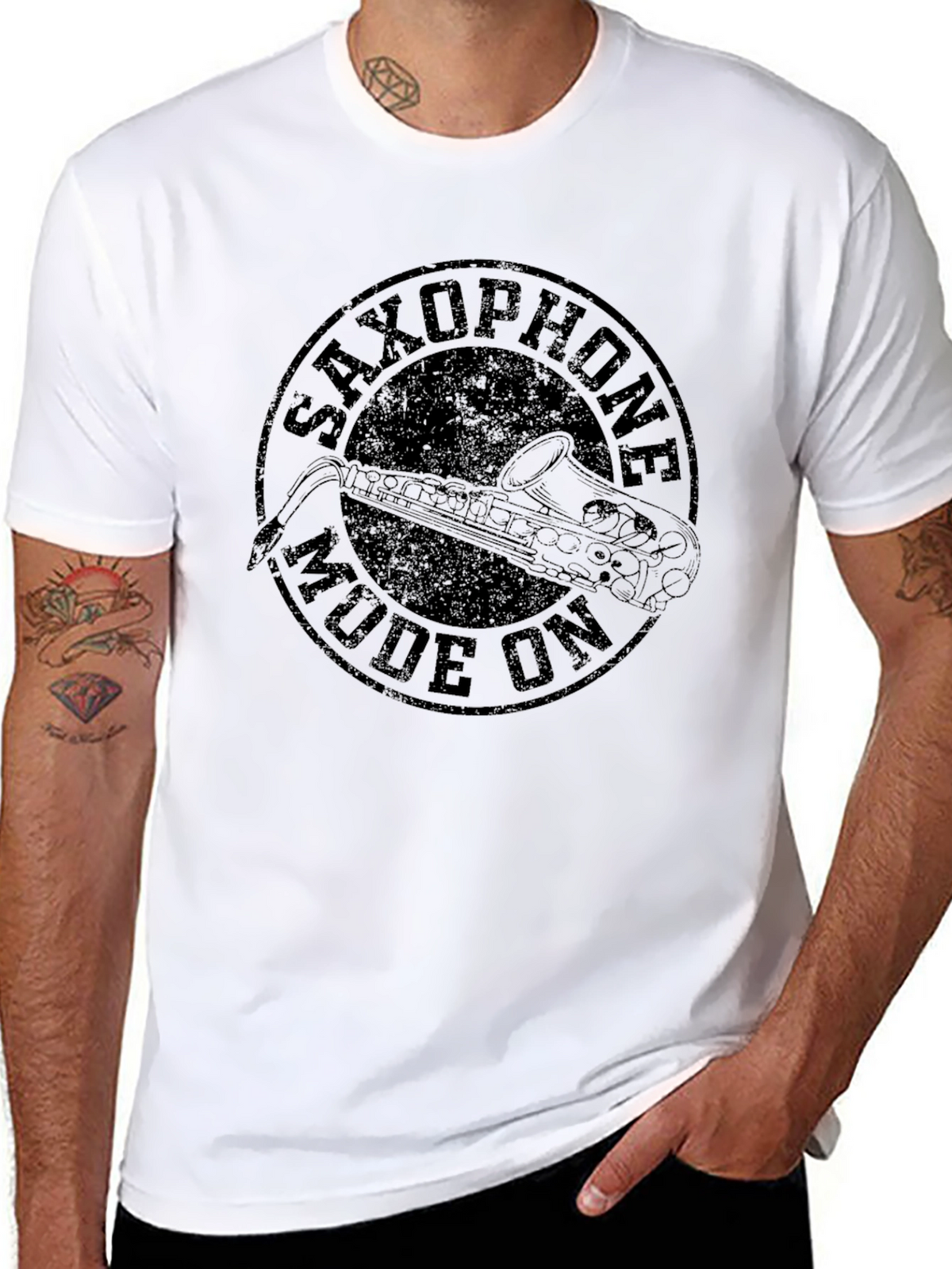 Saxophone Mode On T-Shirt - Musician Tee