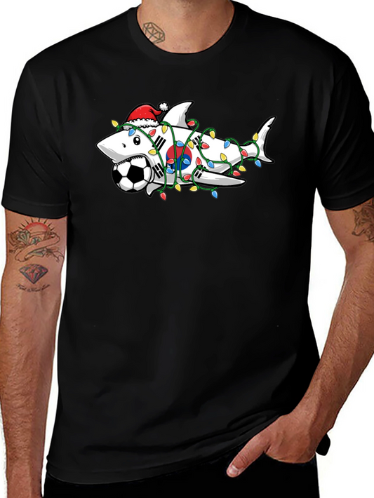 Festive Shark Soccer Tee