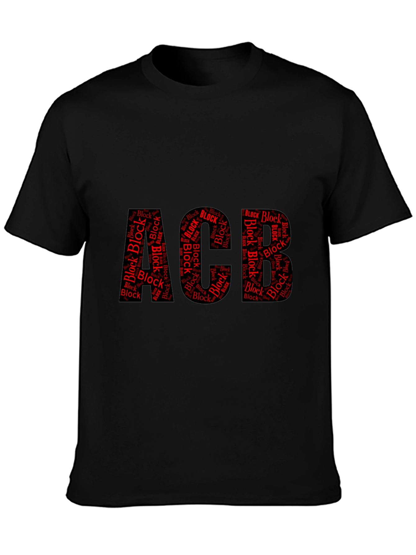 ACB Block Word Art Black T-Shirt