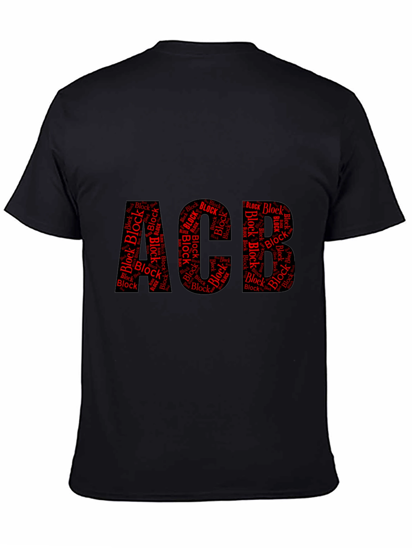 ACB Block Word Art Black T-Shirt
