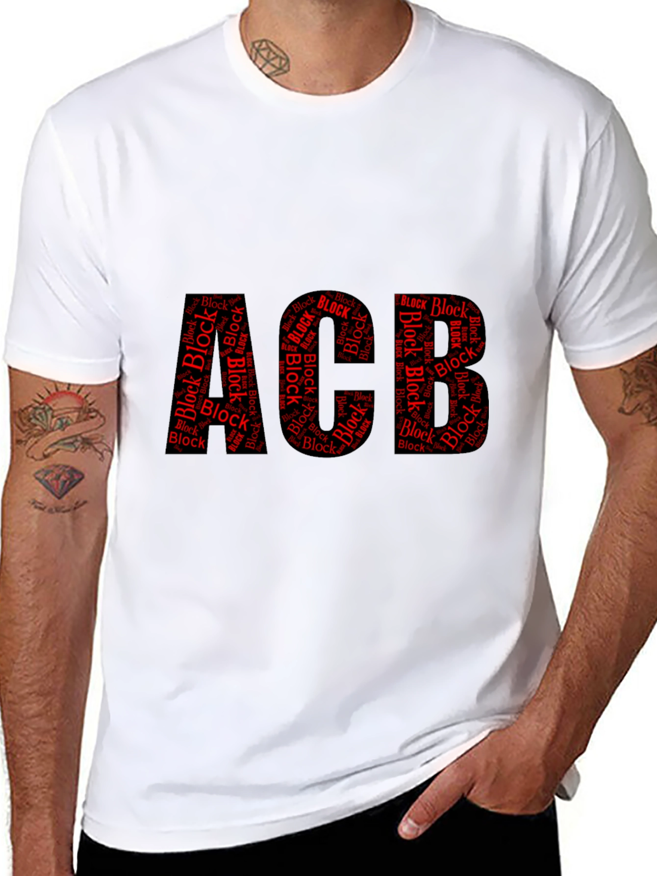 ACB Block Word Art Black T-Shirt