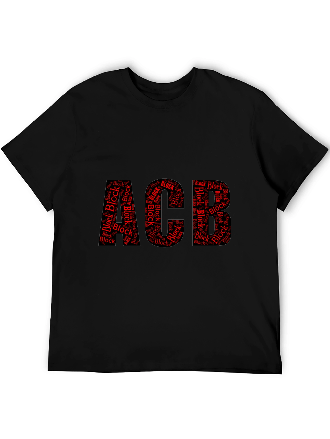 ACB Block Word Art Black T-Shirt