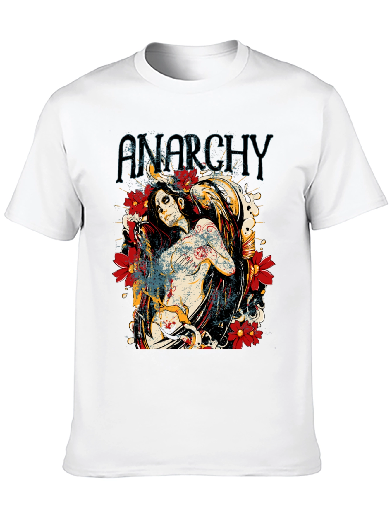 Anarchy Angel Graphic Black T-Shirt