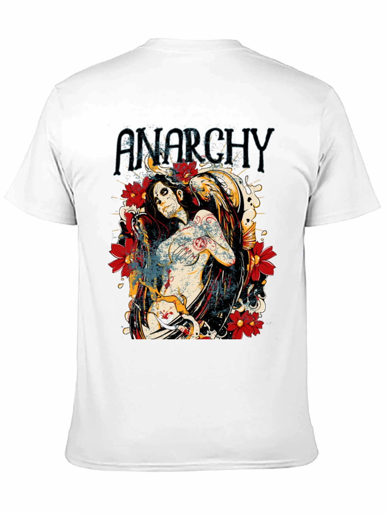 Anarchy Angel Graphic Black T-Shirt