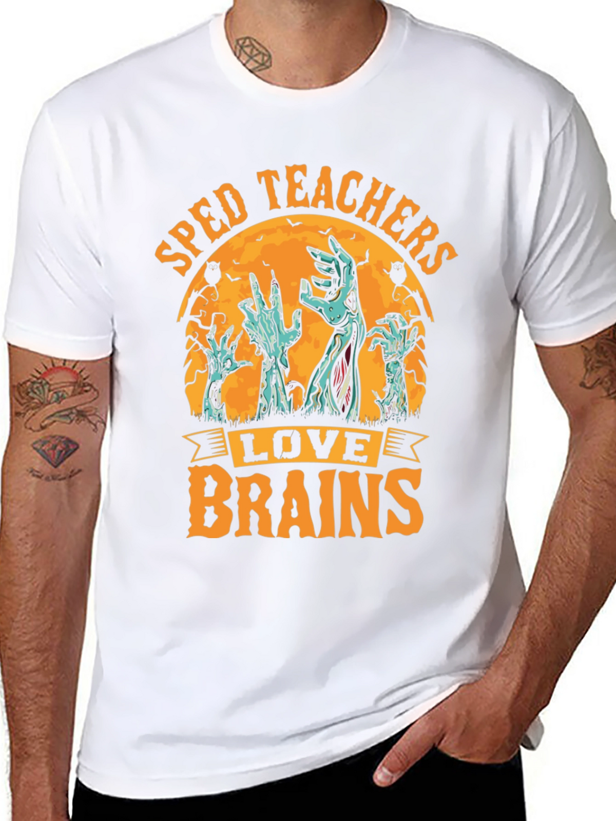 SPED Teachers Love Brains Halloween T-Shirt