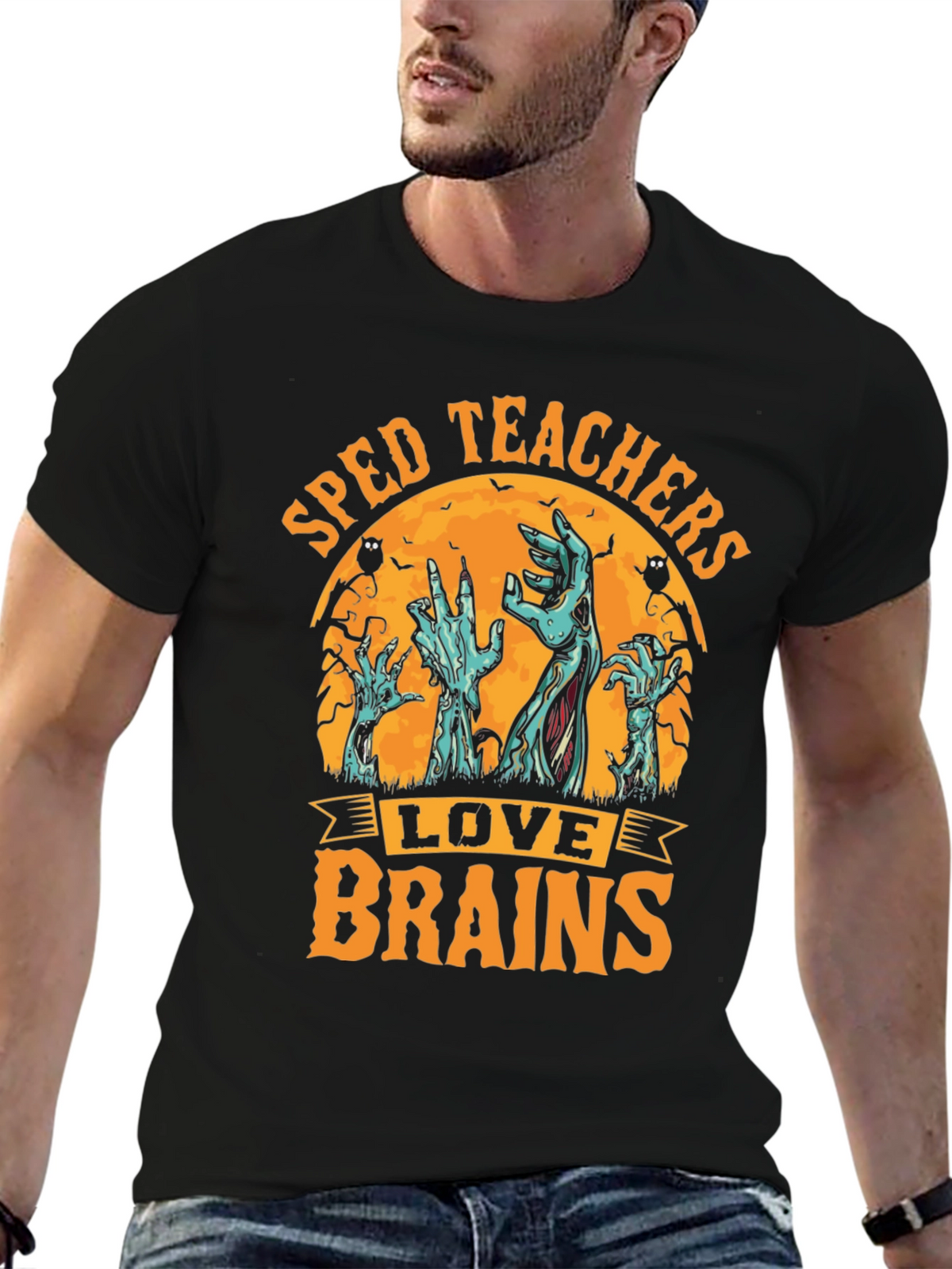 SPED Teachers Love Brains Halloween T-Shirt