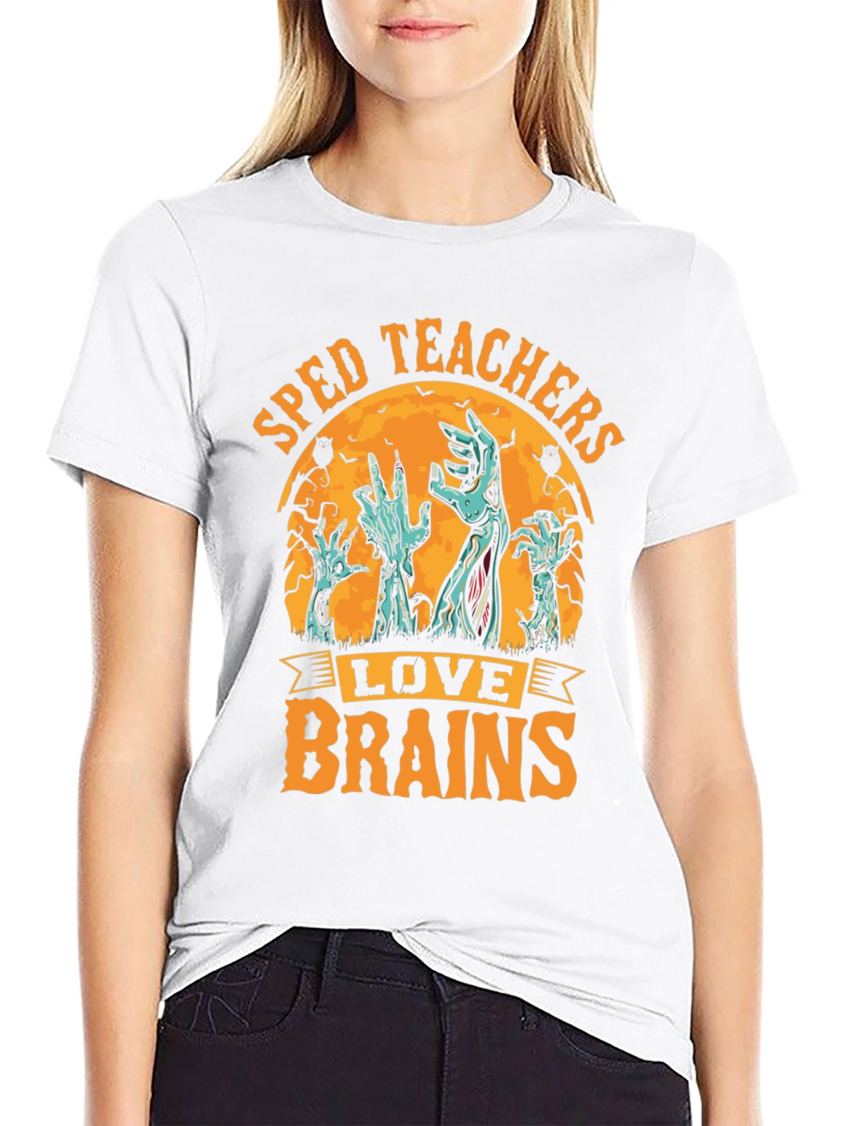 SPED Teachers Love Brains Halloween T-Shirt