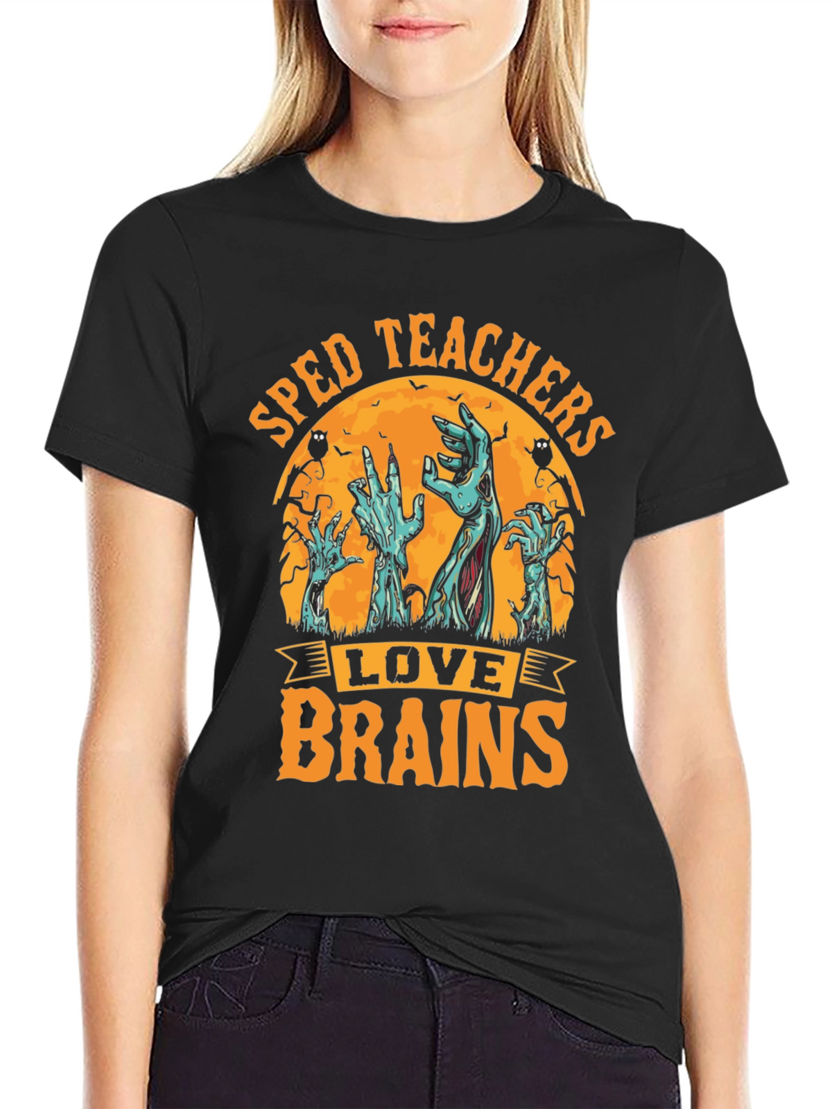 SPED Teachers Love Brains Halloween T-Shirt