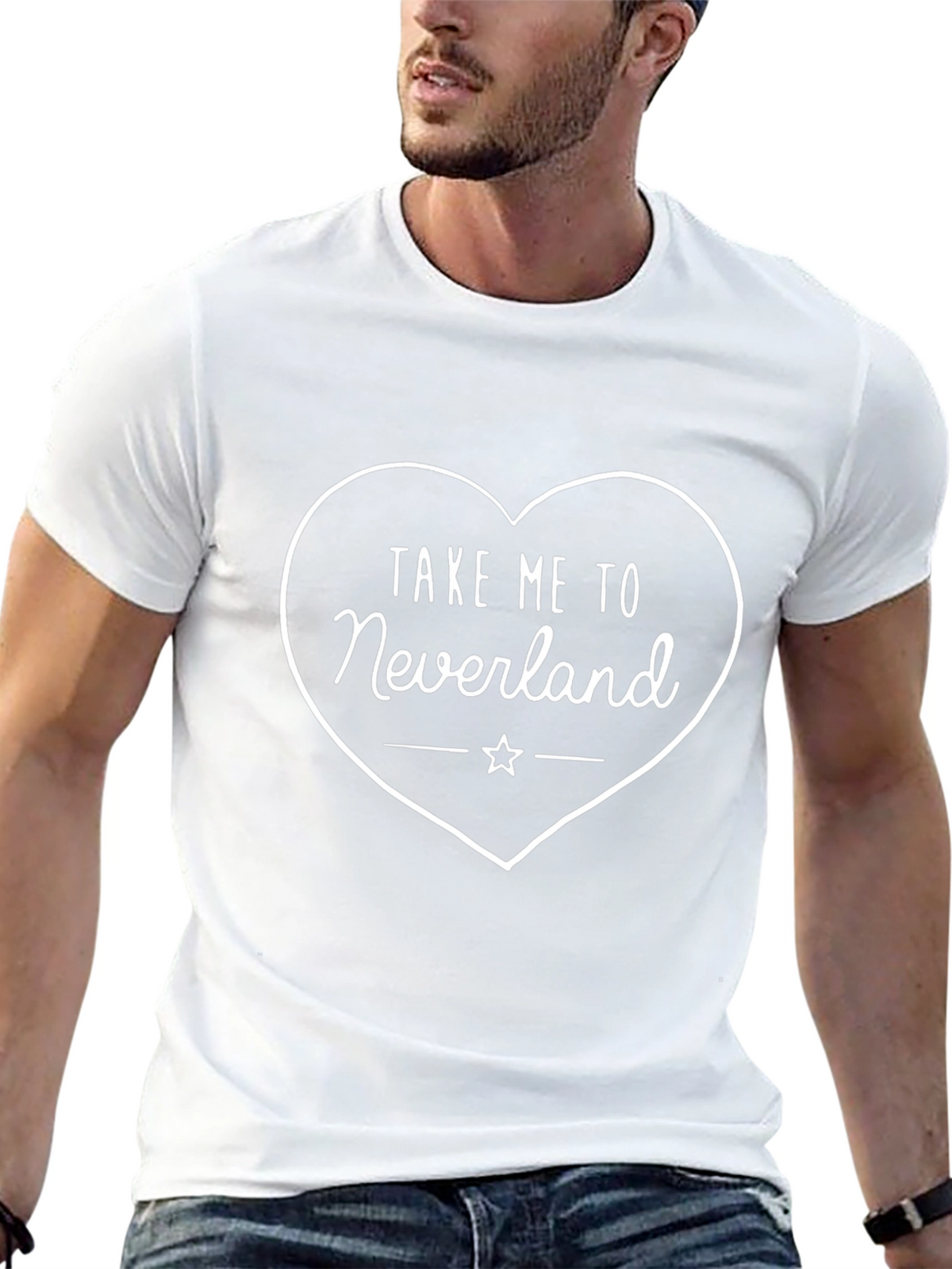 Neverland Heart Graphic Tee - Soft Cotton Casual Shirt