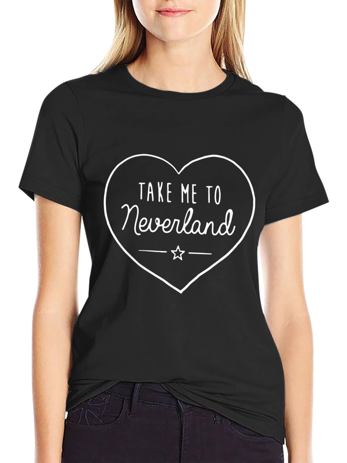 Neverland Heart Graphic Tee - Soft Cotton Casual Shirt