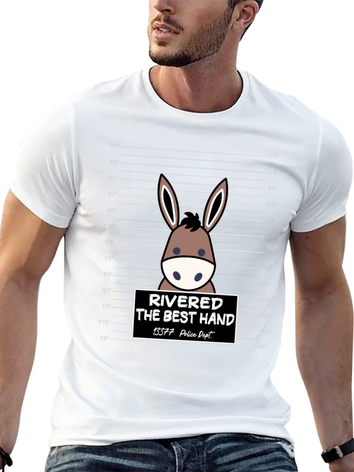 Funny Rivered The Best Hand Mule Mugshot T-Shirt