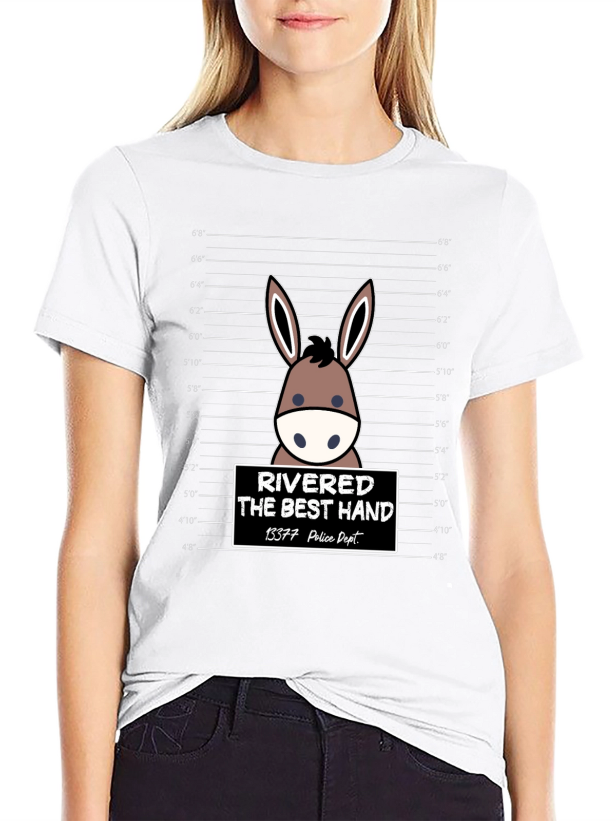 Funny Rivered The Best Hand Mule Mugshot T-Shirt