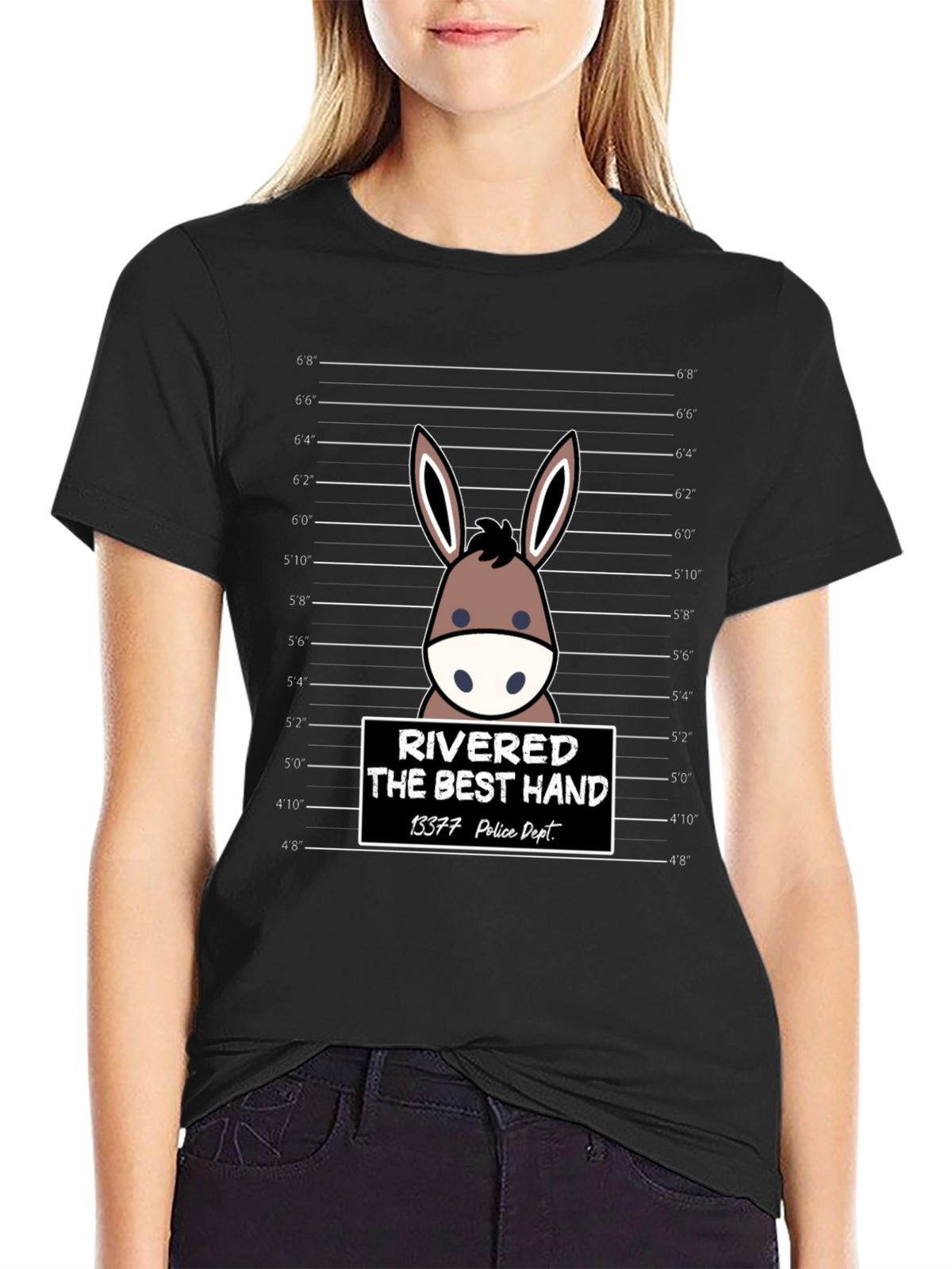 Funny Rivered The Best Hand Mule Mugshot T-Shirt
