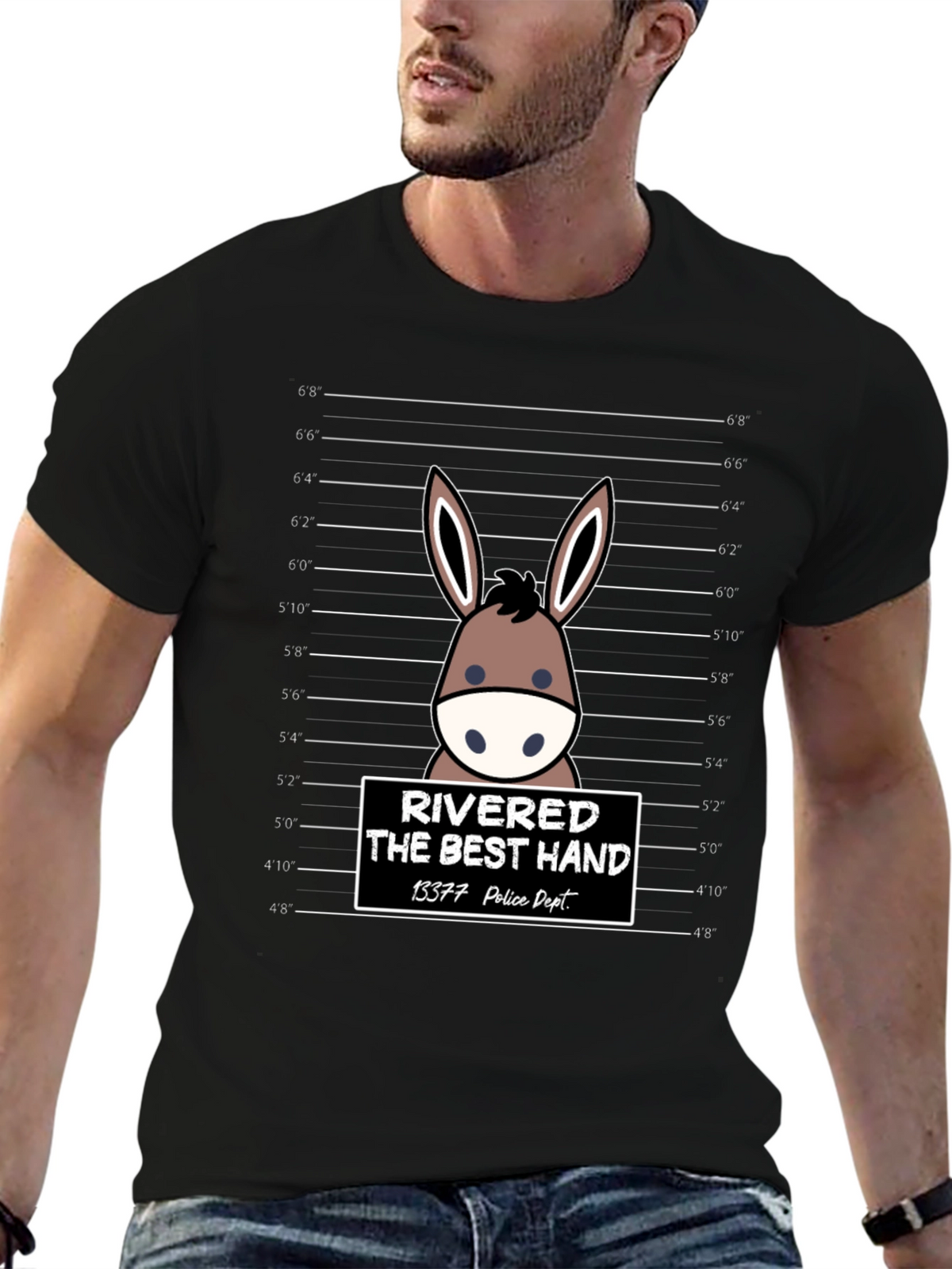 Funny Rivered The Best Hand Mule Mugshot T-Shirt