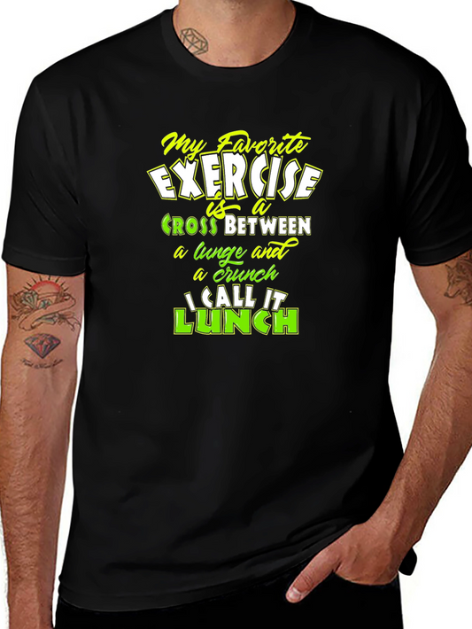 Funny Exercise Lunch Black T-Shirt