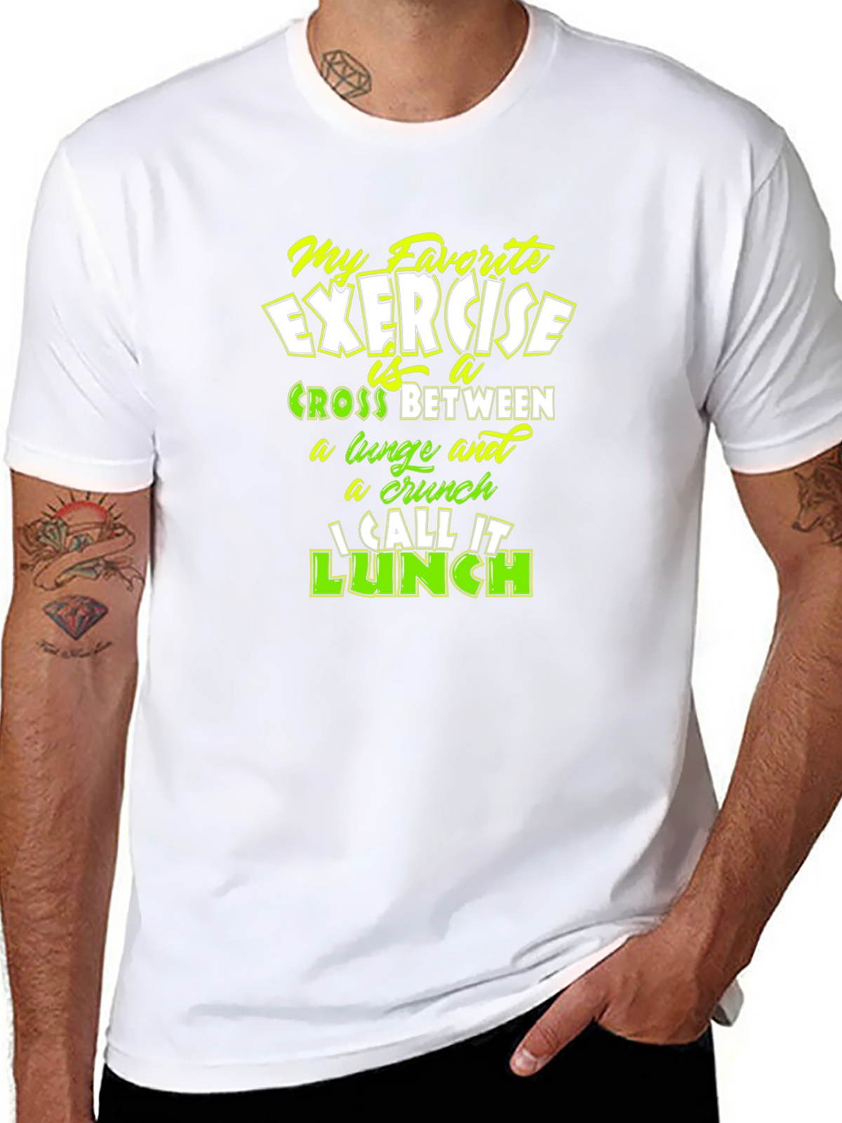 Funny Exercise Lunch Black T-Shirt