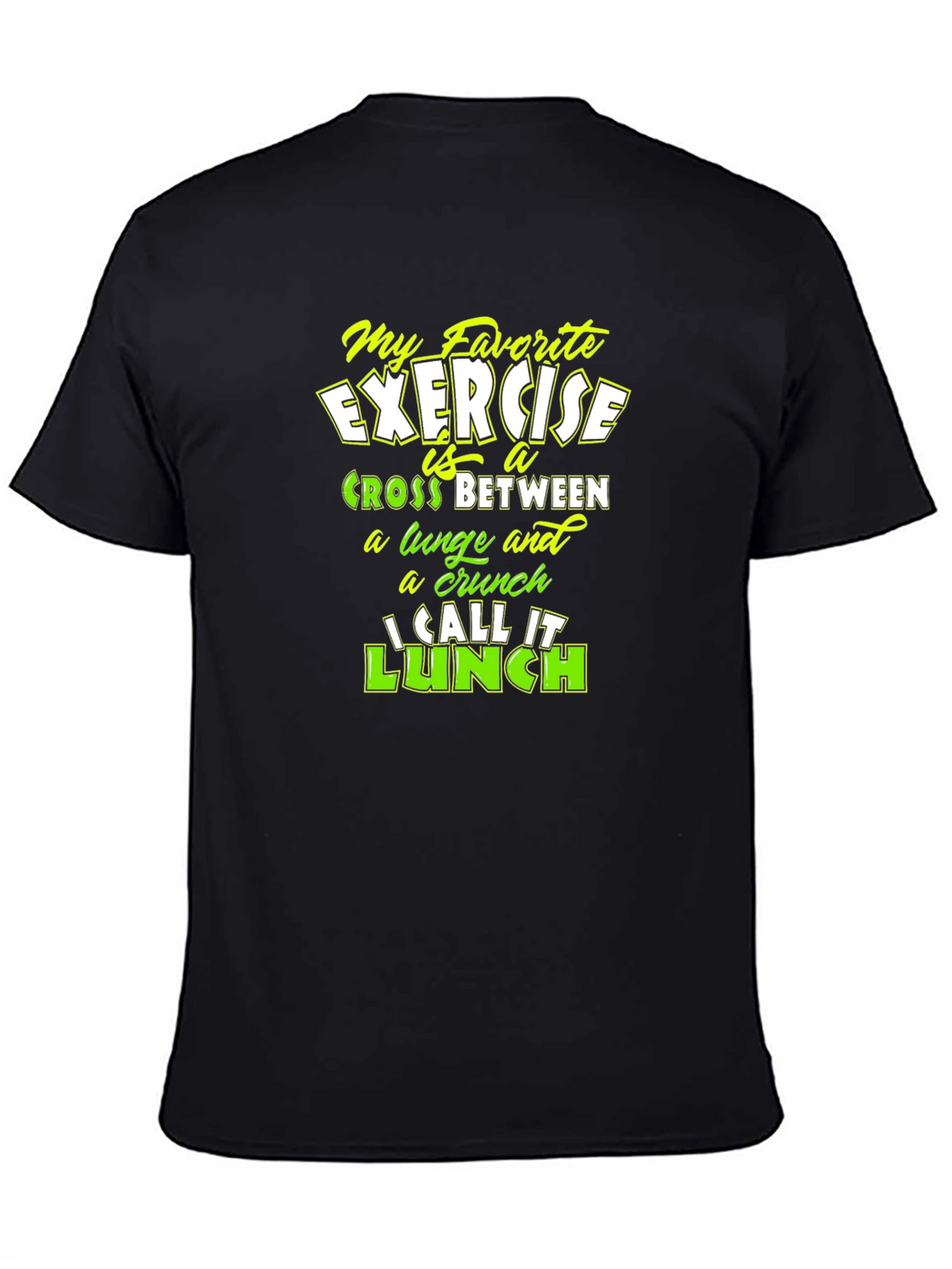 Funny Exercise Lunch Black T-Shirt