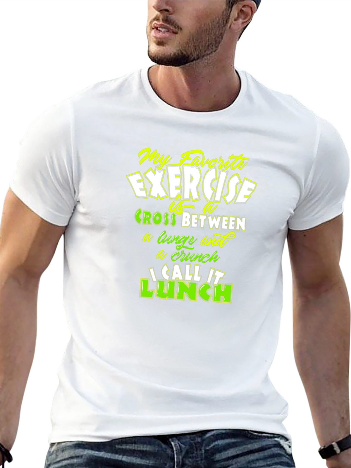 Funny Exercise Lunch Black T-Shirt