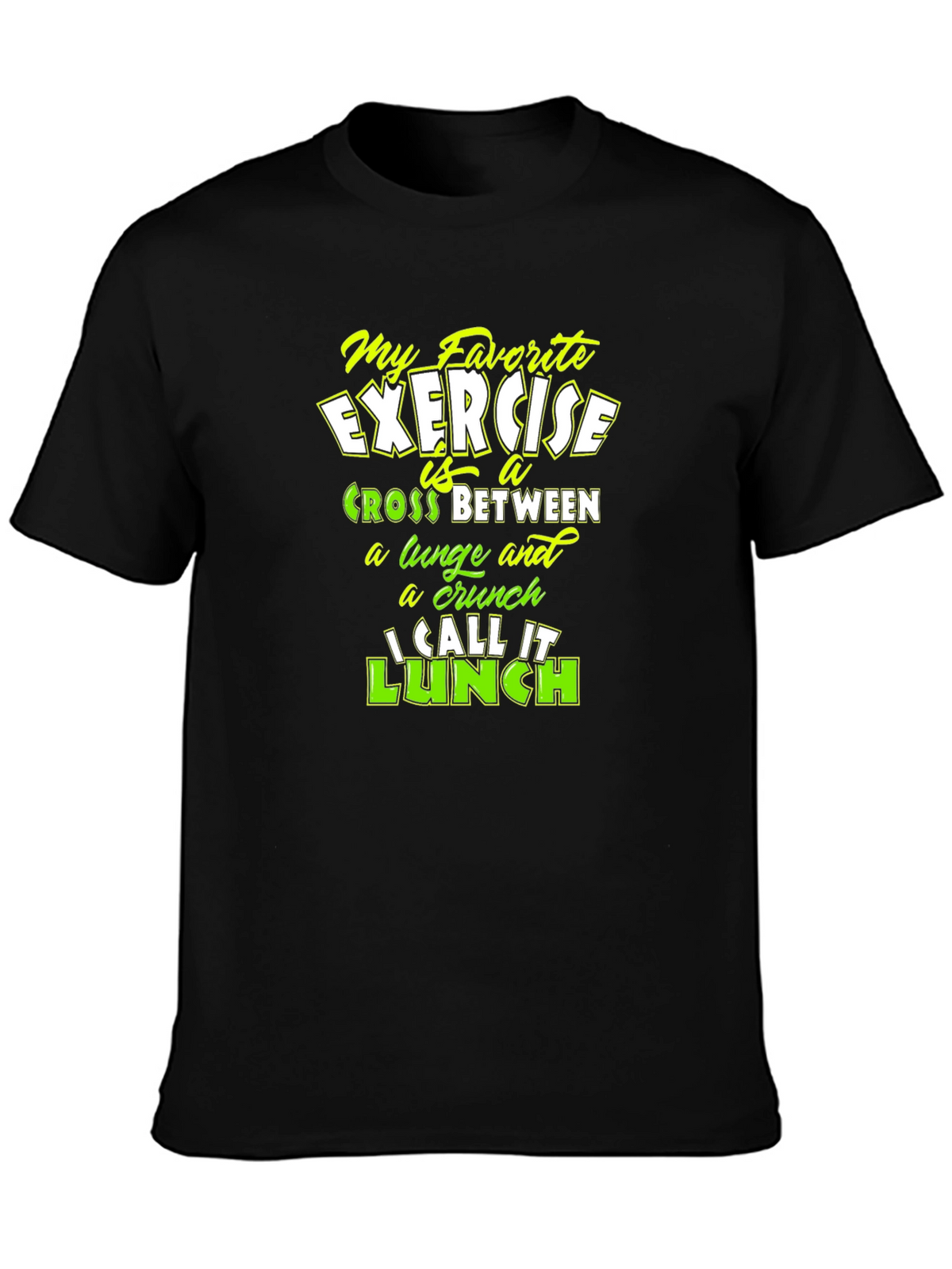 Funny Exercise Lunch Black T-Shirt