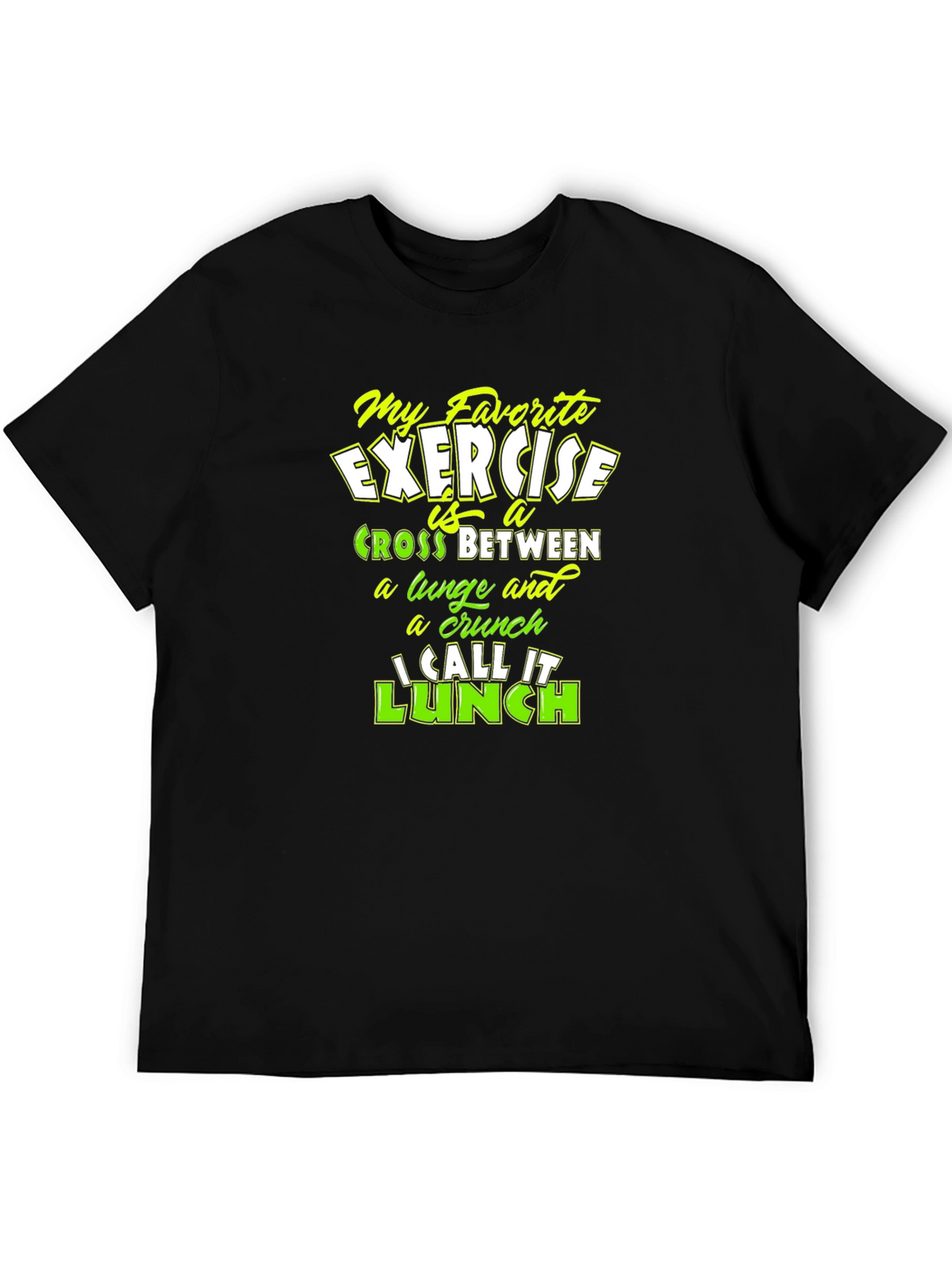 Funny Exercise Lunch Black T-Shirt