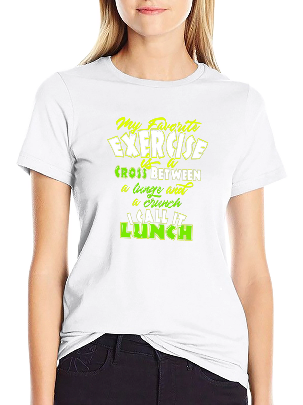 Funny Exercise Lunch Black T-Shirt