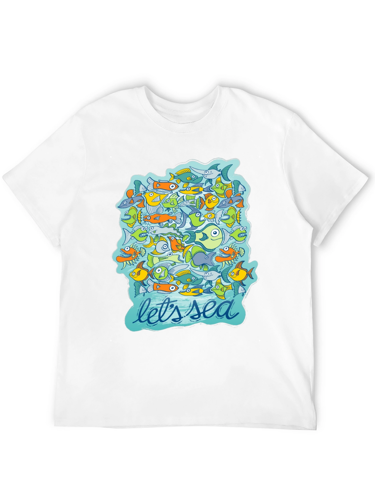 Lets Sea Graphic T-Shirt - Unique Fish Design