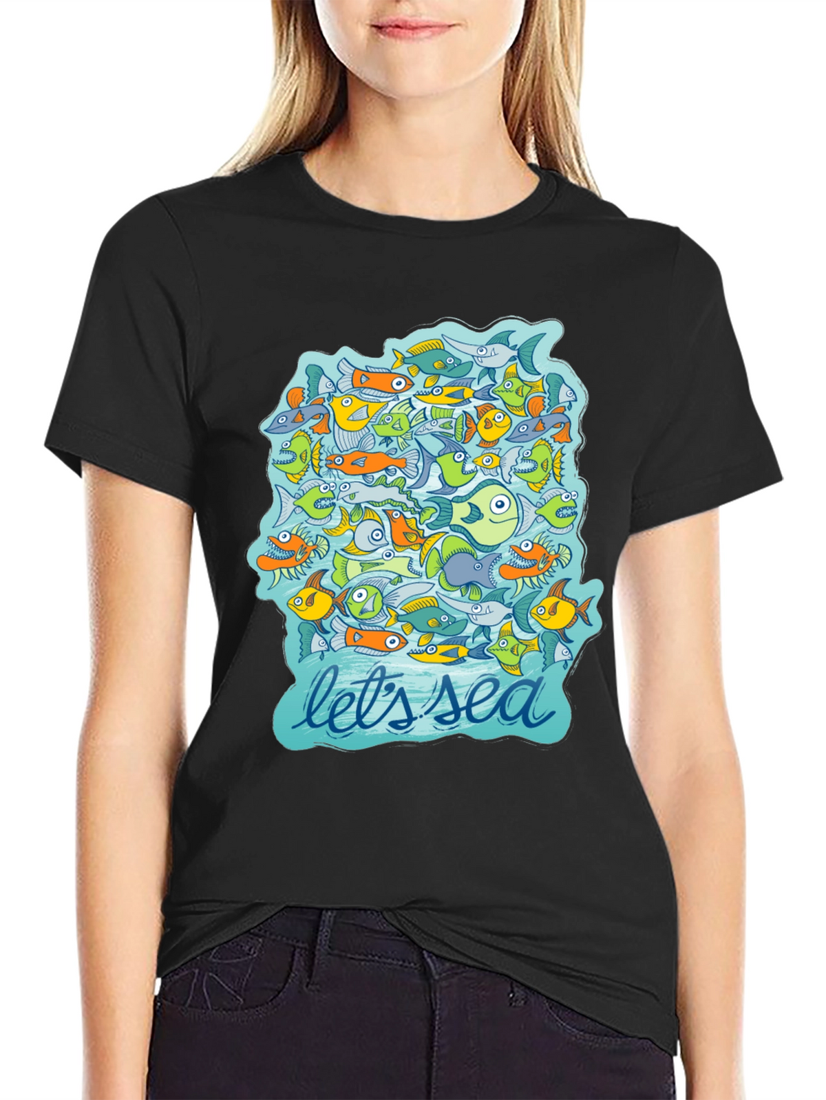 Lets Sea Graphic T-Shirt - Unique Fish Design