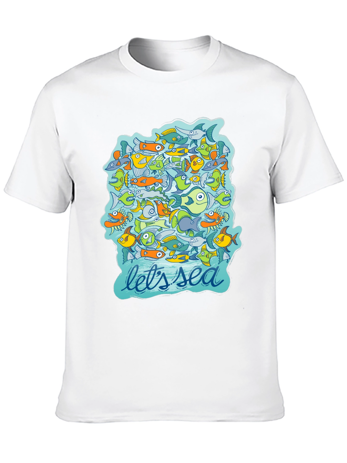 Lets Sea Graphic T-Shirt - Unique Fish Design