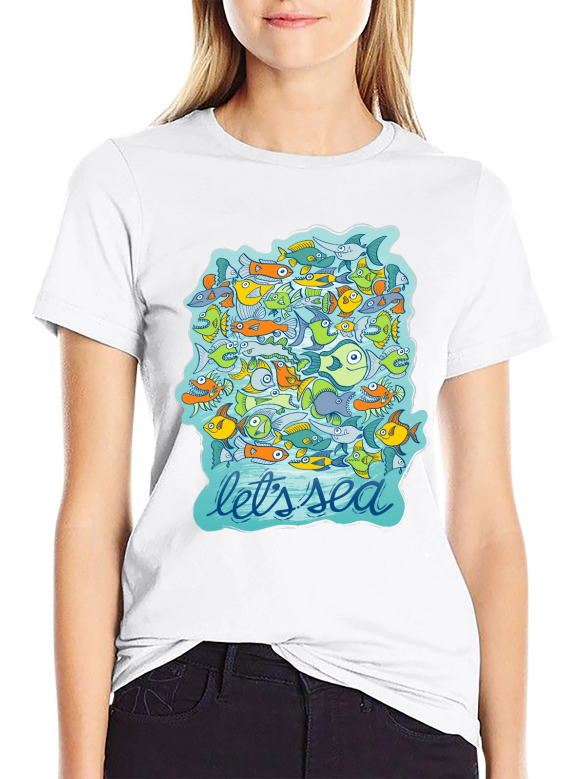 Lets Sea Graphic T-Shirt - Unique Fish Design