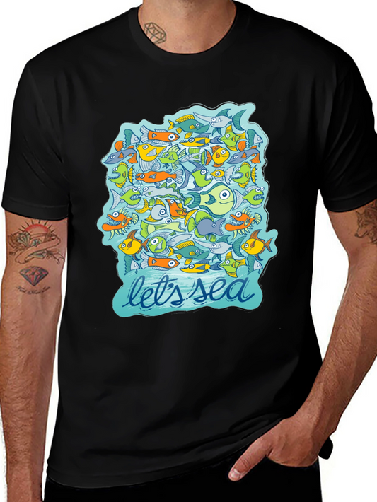 Lets Sea Graphic T-Shirt - Unique Fish Design