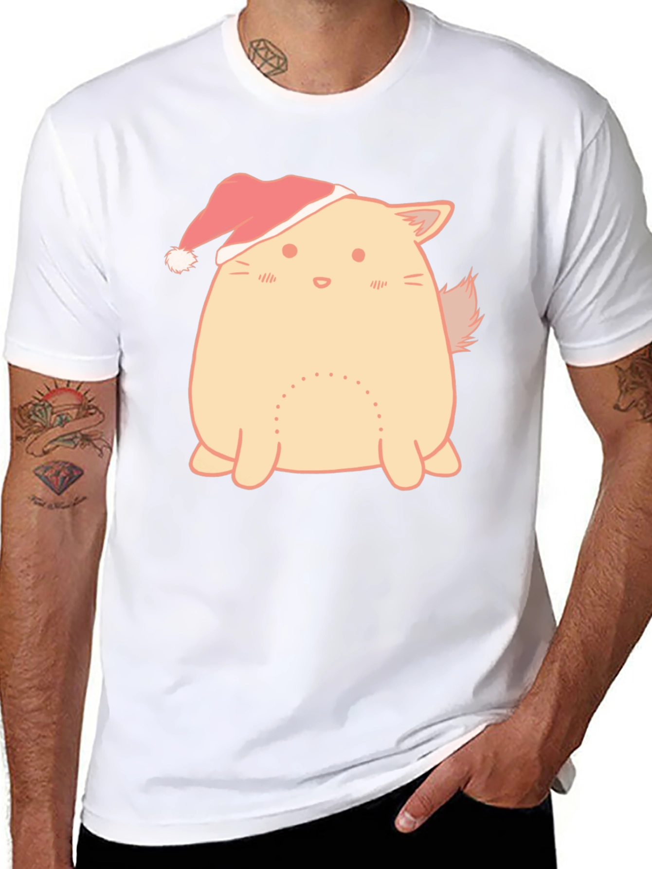 Festive Cat T-Shirt - Holiday Cheer
