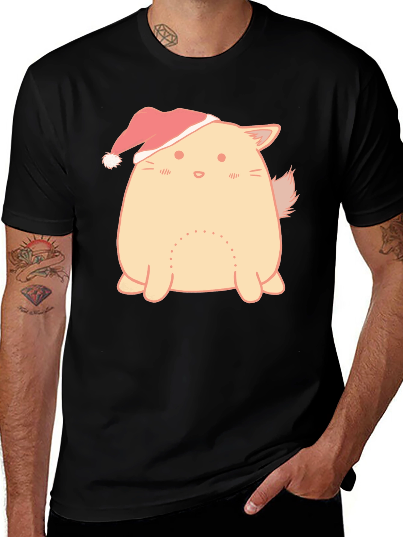 Festive Cat T-Shirt - Holiday Cheer