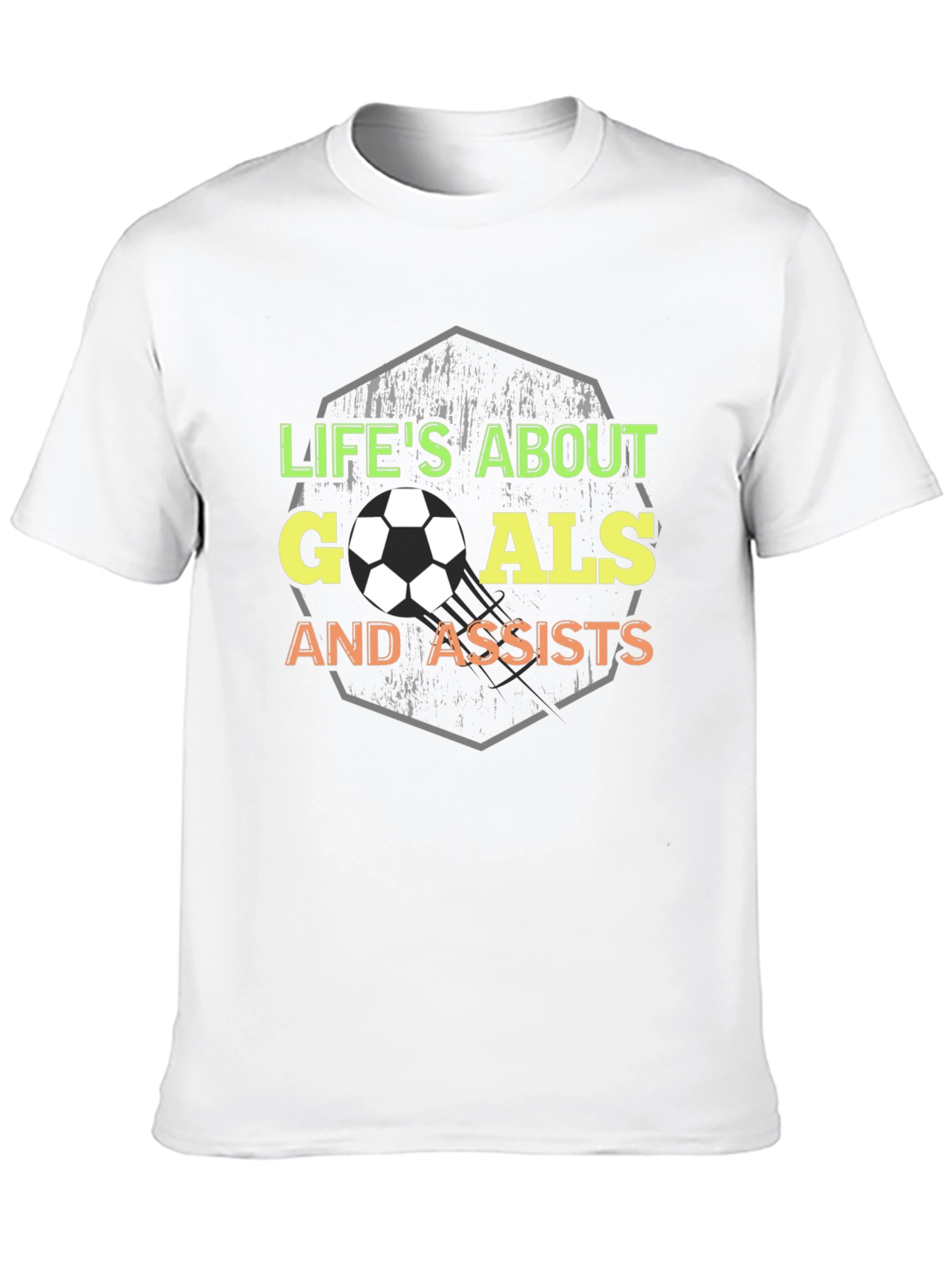 Lifes About Goals Soccer Graphic Tee
