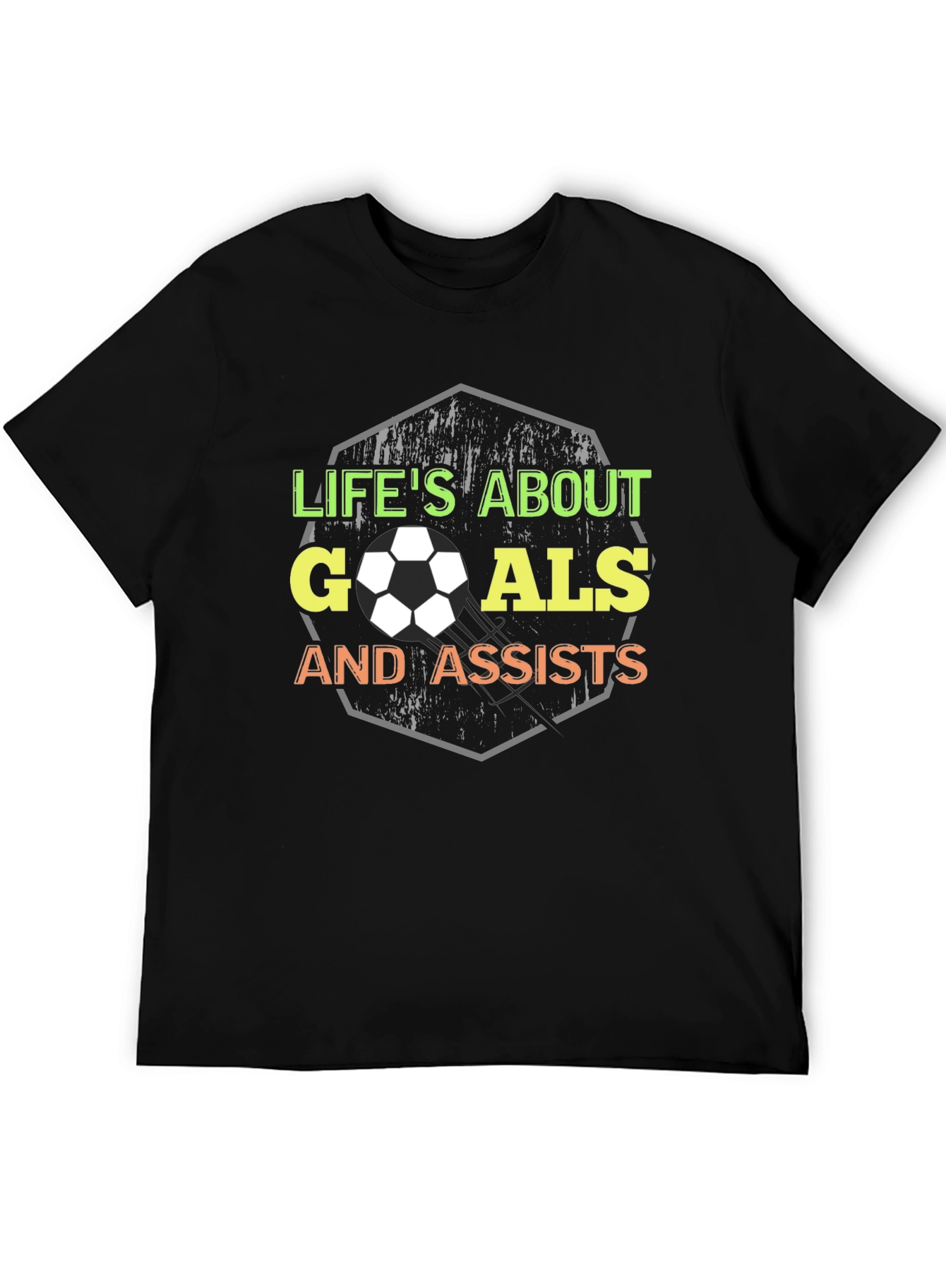 Lifes About Goals Soccer Graphic Tee