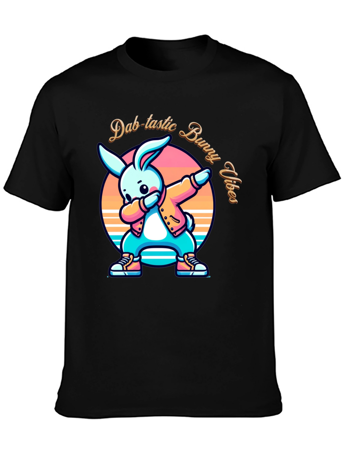 Dab-tastic Bunny Vibes Graphic T-Shirt