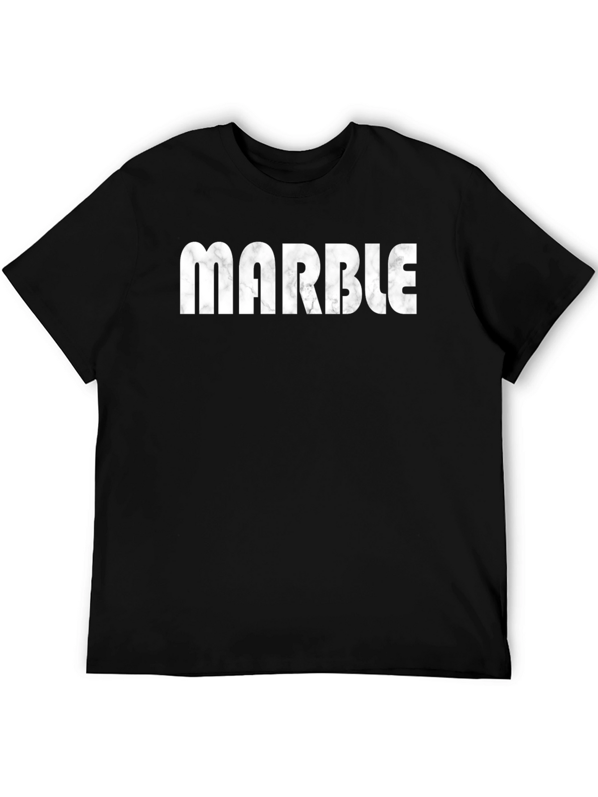 Marble Graphic Print Mens Black T-Shirt