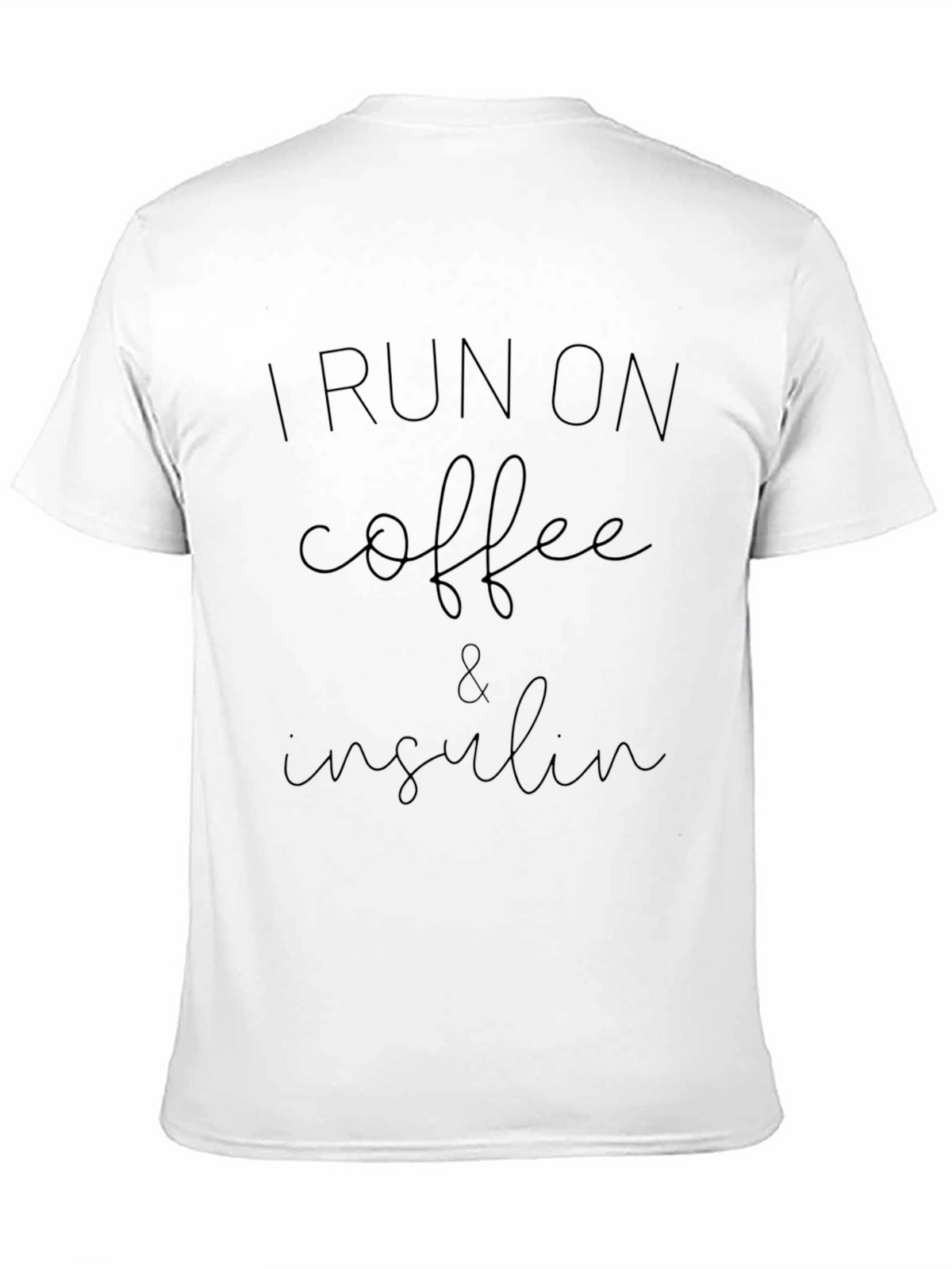 I Run on Coffee & Insulin Black T-Shirt