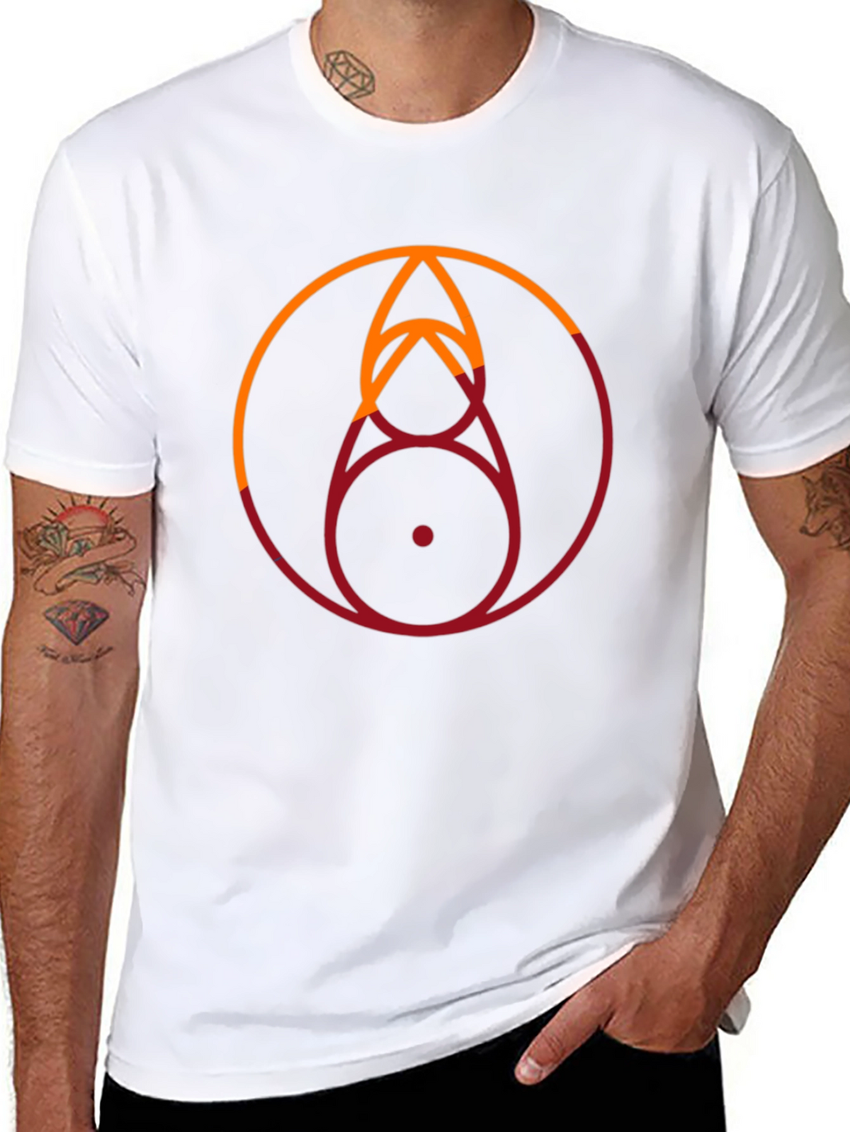 Geometric Circle Graphic Tee - Stylish Modern Design